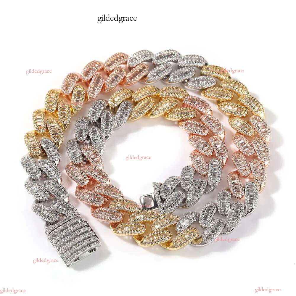 Wholesale 10K 14K Solid Real Gold 8MM Cuban k Chain Bracelet Iced Out Hip Hop Moissanite Necklace Fine Jewelry Men Women N28