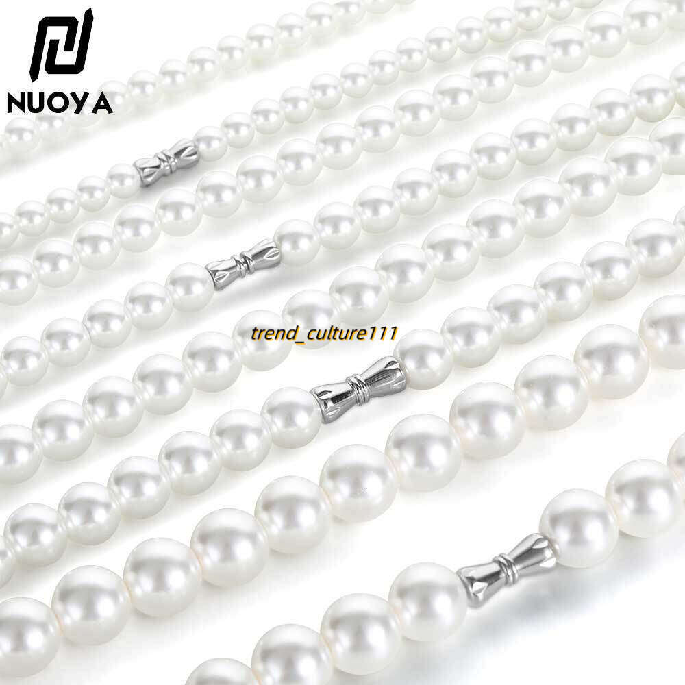 Hip hop minimalist white trendy accessory ASAP ROCKY same pearl necklace