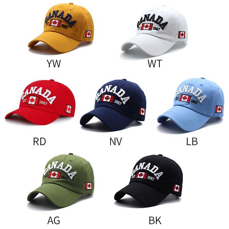Canadian Womens Alphabet Embroidered Baseball Hat Maple Leaf Flag Printed Hat Casual Adjustable Snap Hip Hop Golf Hat W250414