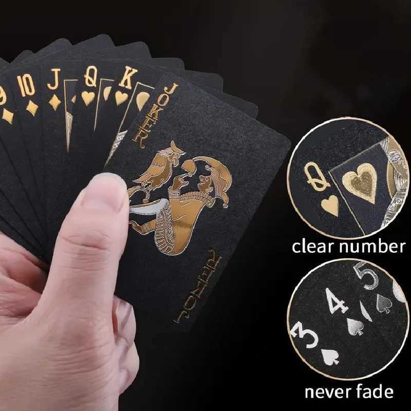 Color Black Gold Playing Card Game Card Group Waterproof Suit Magic Dmagic Package Board Game Gift Collection C251114