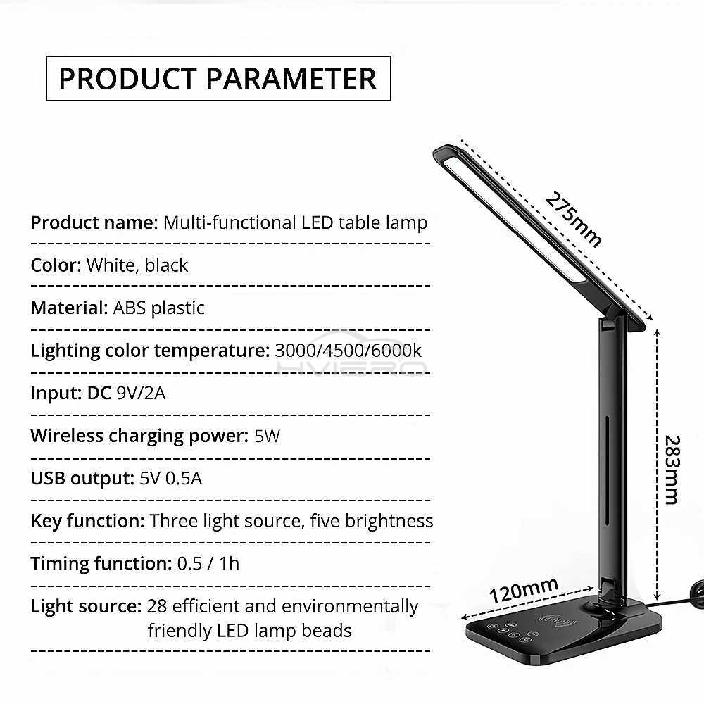LED Folding Desk Lamps LED USB 5V Timing Eye Guard Protection For Home Night Reading Bedside Living Room Charging Table Lights M251114