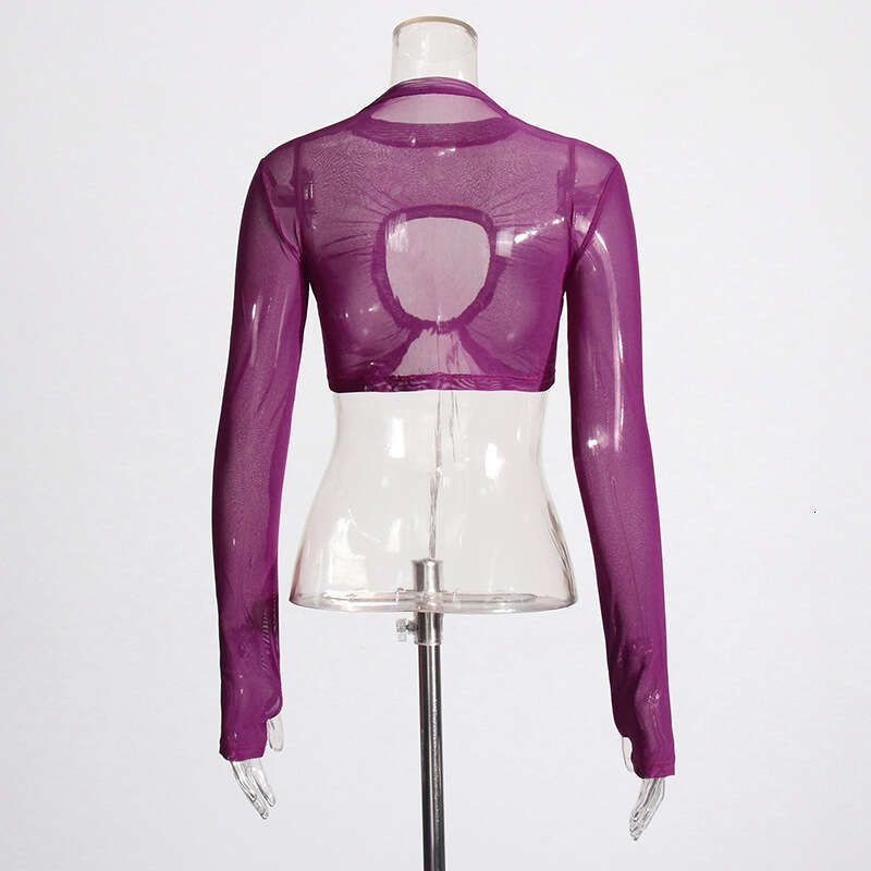 Designer Women's Spring 2025 Fashionable Long Sleeve Tops - Seamless Hollow Pattern