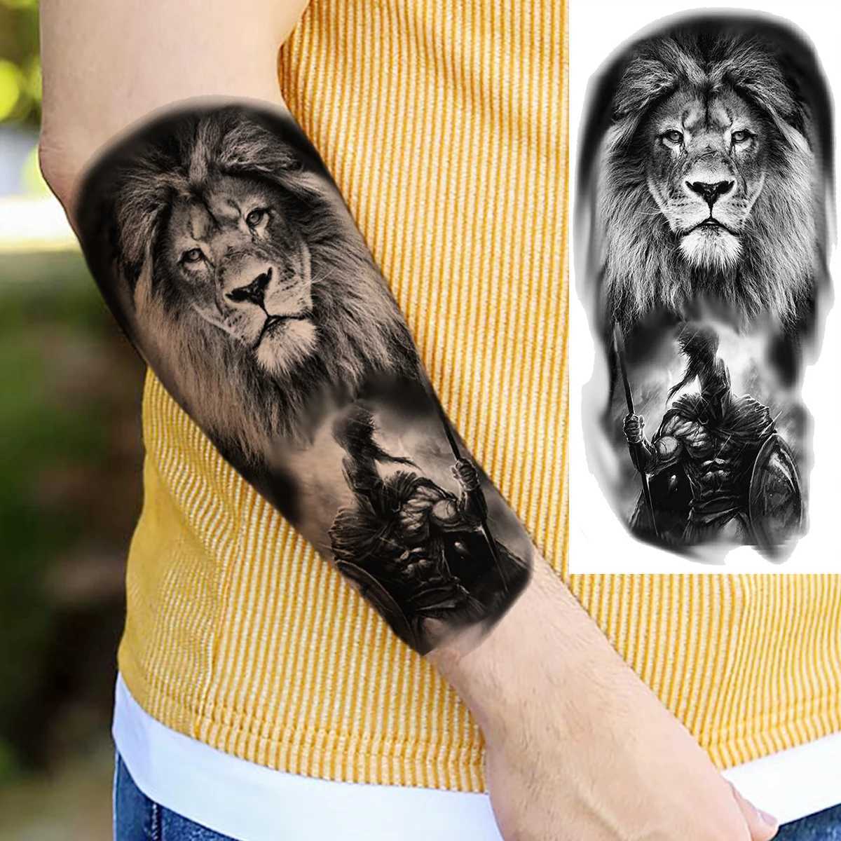 3D Tiger Woods Lion Warrior Female Temporary Tattoo Adult Male Owl Universe Flower Eagle Fake Tattoo Forearm Washable TattooXJ25414