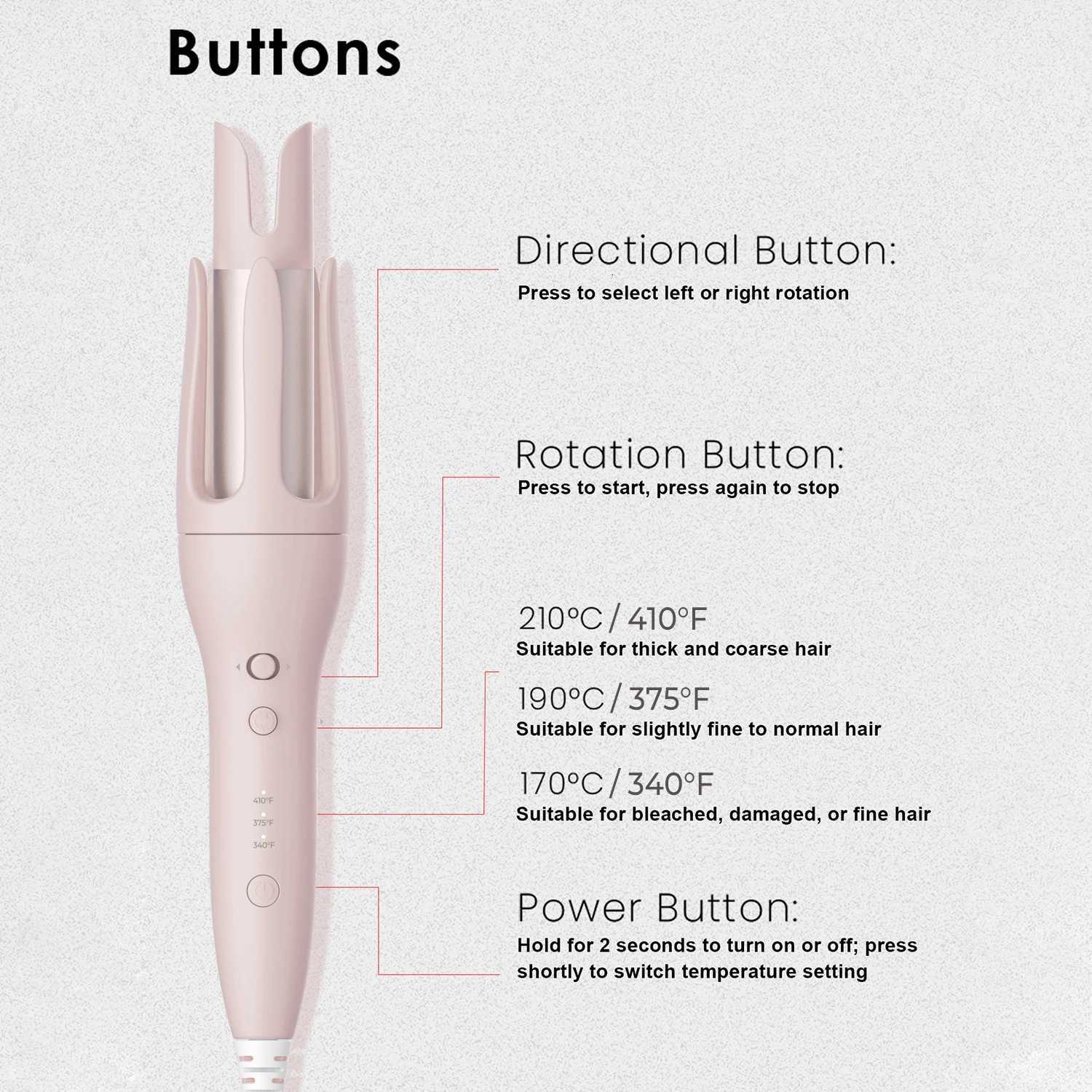 Automatic Hair Curler 28mm Barrel 3 Temperature Modes Negative Ion Generator Intelligent Timer SensorT251114