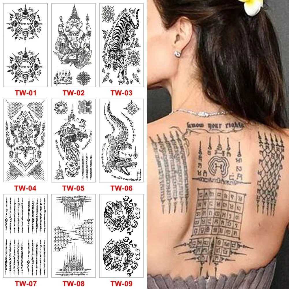 Creative Buddha Tiger Beast Thailand Tattoo Stickers DIY Waterproof Temporary Tattoo Skin Paper Tattoo Mens StickersXJ25414