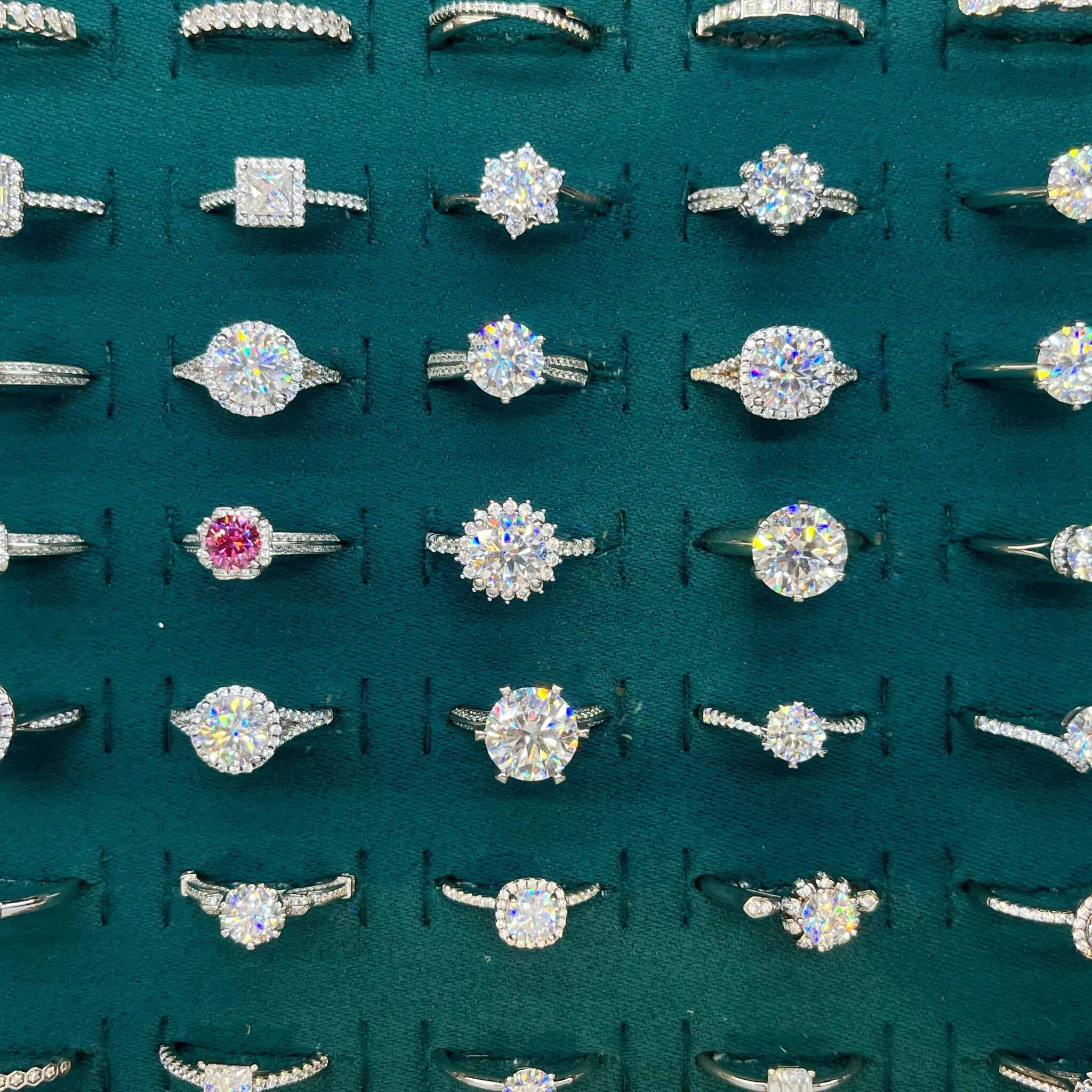 Pass Diamond Tester Moissanite Diamond Rings GRA Certificate 925 Sterling Silver VVS Moissanite Halo Engagement Ring for Women