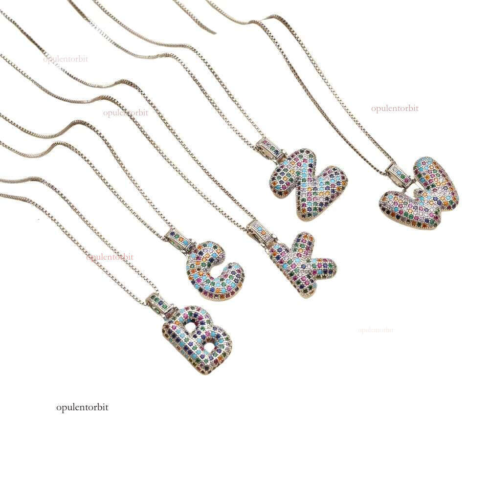 Arabic pendant zirconia fashion jewelry pyroxene letter necklace for women and men