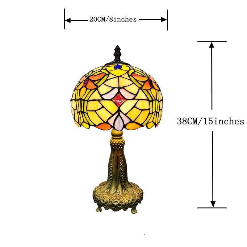 8 Inch European And American Round Arc Small Table Lamp Tiffany Style Glazed Dining Room Light Fixture Bedside Bar Lighting M251114