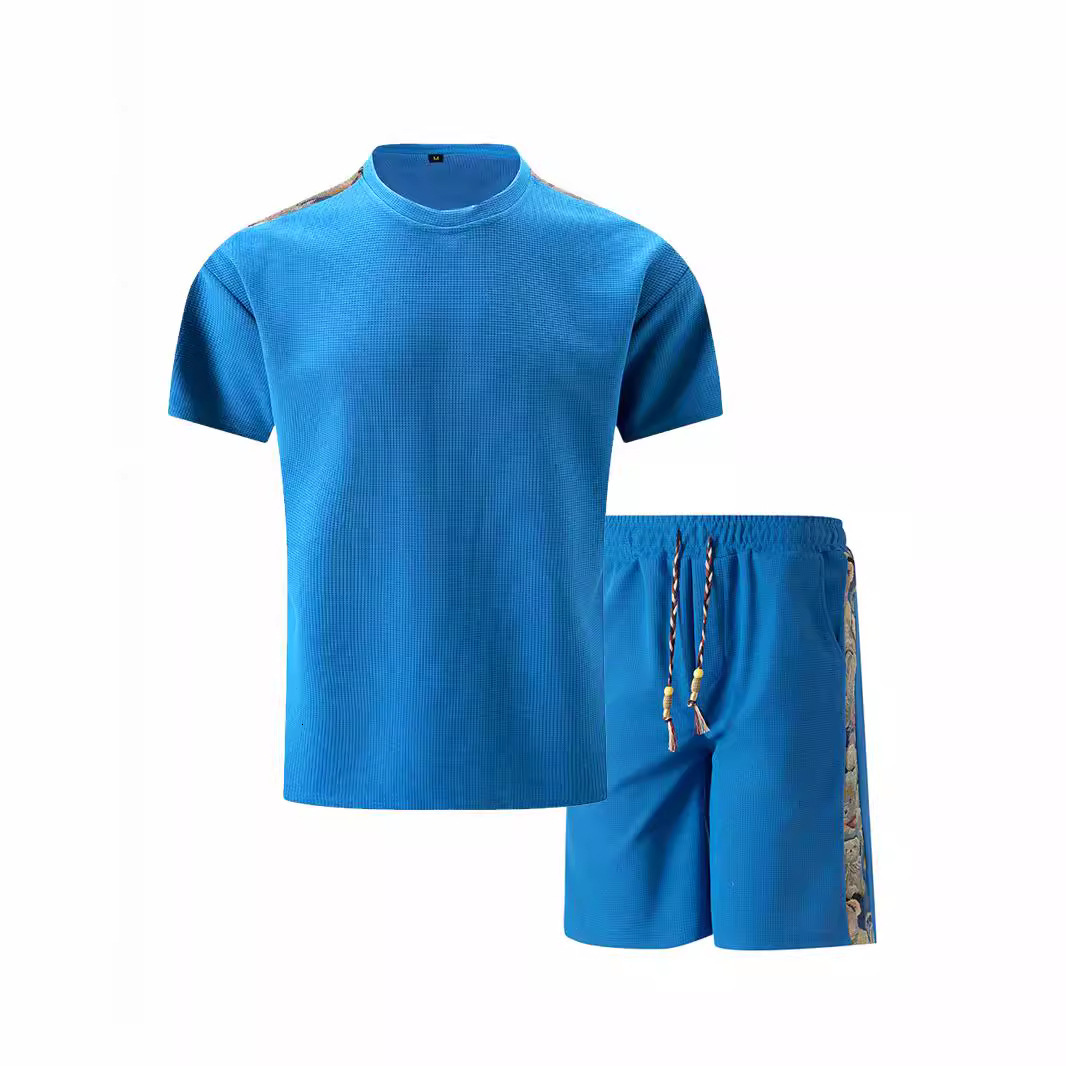 2025 youth fashion slim fit shorts short sleeved men's summer high-end casual suit