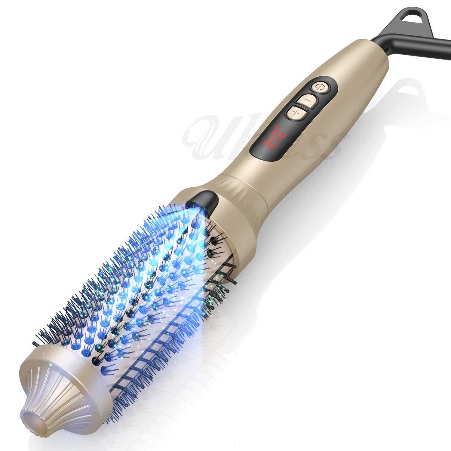 Thermal Brush 15 inch Heated Round Brushhair curler Dual Voltage Gold Tourmaline Ceramic Negative Ion TechnologyT251114