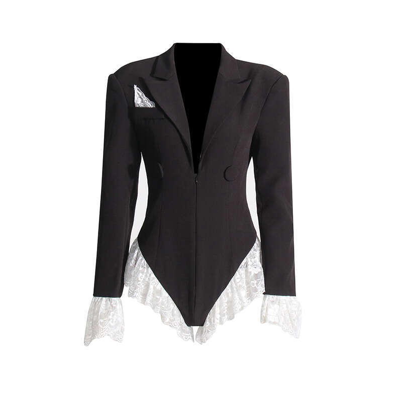 Designer Trendsetting V-Neck Lace Patchwork Suit Jumpsuit for Ladies