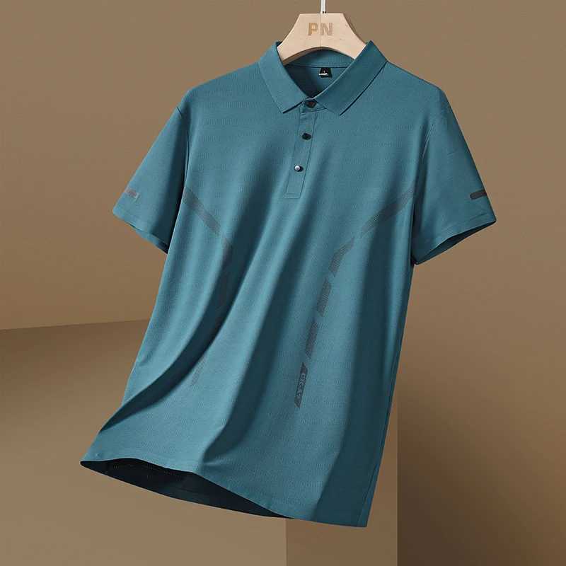 2014 New Summer Fashionable High Quality Ice Silk Polo Neck Medieval Dad Short Sleeve Top Casual Mens Polo Shirt W250414