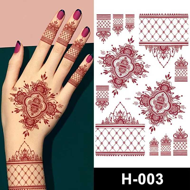 Lace tattoo stickers European and American Hannah red lace tattoo stickers water transfer printing temporary sexy laceXJ25414
