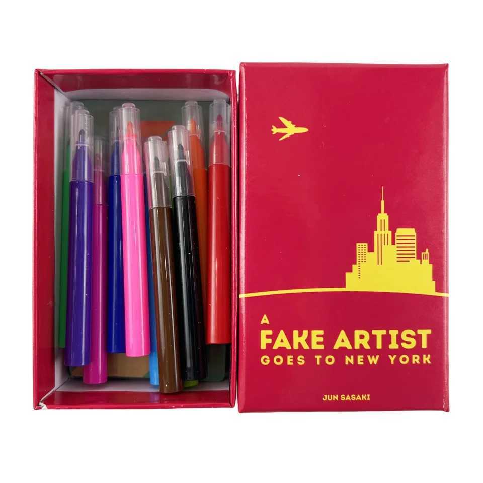 1 Box Fun Games A Fake Artist Goes To New York Board Game Startups Strategy MOON ADVENTURE Maskmen Scout Card Game C251114
