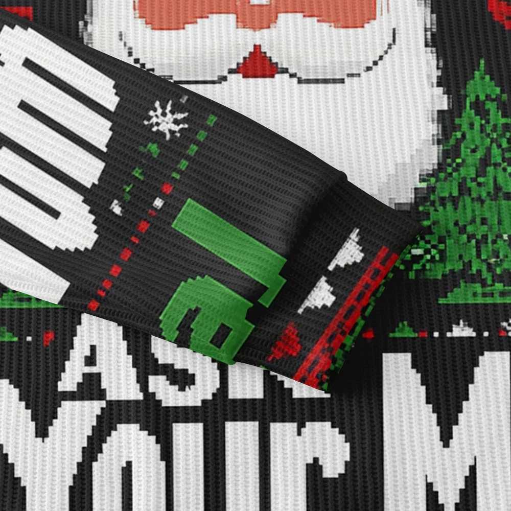 Mens staff neck sweater soft mens casual sweater new Santa Claus graphic mosaic graffiti autumn and winter latte art mens sweater W250414