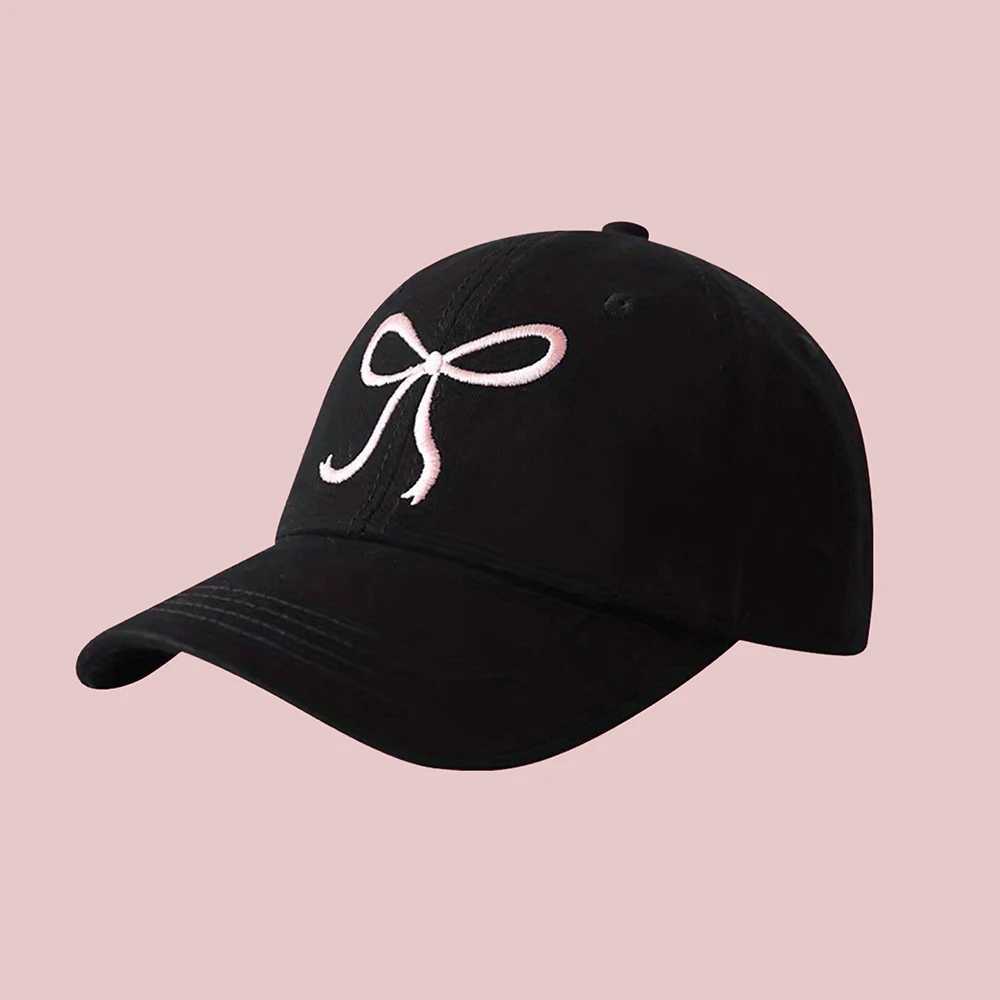 Wearing a small fresh and cute womens duckbill hat with a bow and baseball cap throughout the four seasons outdoor sports sun protection hat W250414