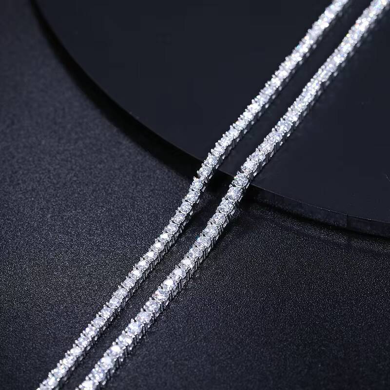 Dropshipping Pulsera 2mm 25mm 925 Sterling Silver Pass Diamond Test VVS Moissanite Chain Tennis Bracelet for Women Girls Friend