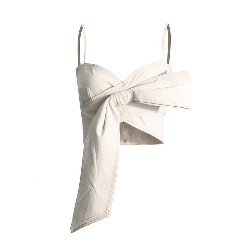 Designer Elegant Female Dress Featuring a Unique Cross-Bow Detail & Strapless Style for Spring 2025