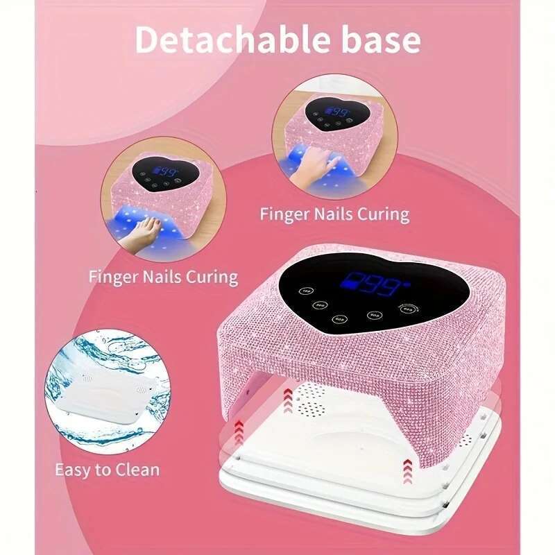 Rechargeable UV LED Lamp Professional Nail Dryer With 30 Beads 5 Timer Settings Touch Control Auto Sensor For Salon & Home