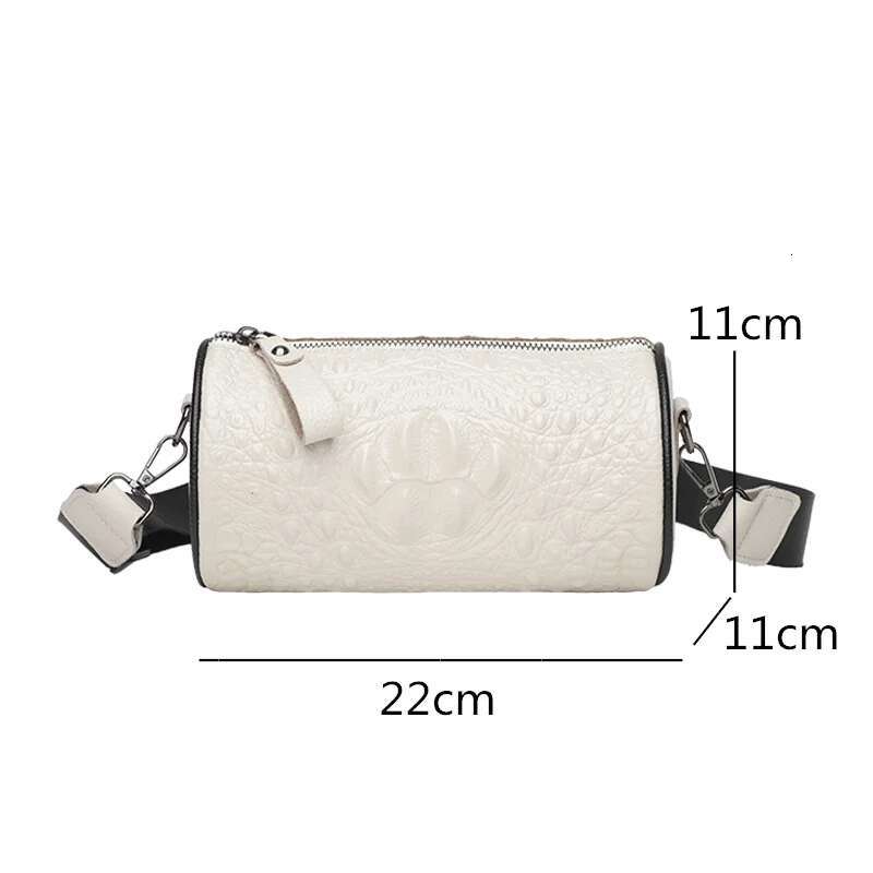 Crocodile Cow Handbag For Women 2022 New Weave Wide Straps Female Shoulder Crossbody Bag Genuine Leather Ladies Tote Sac