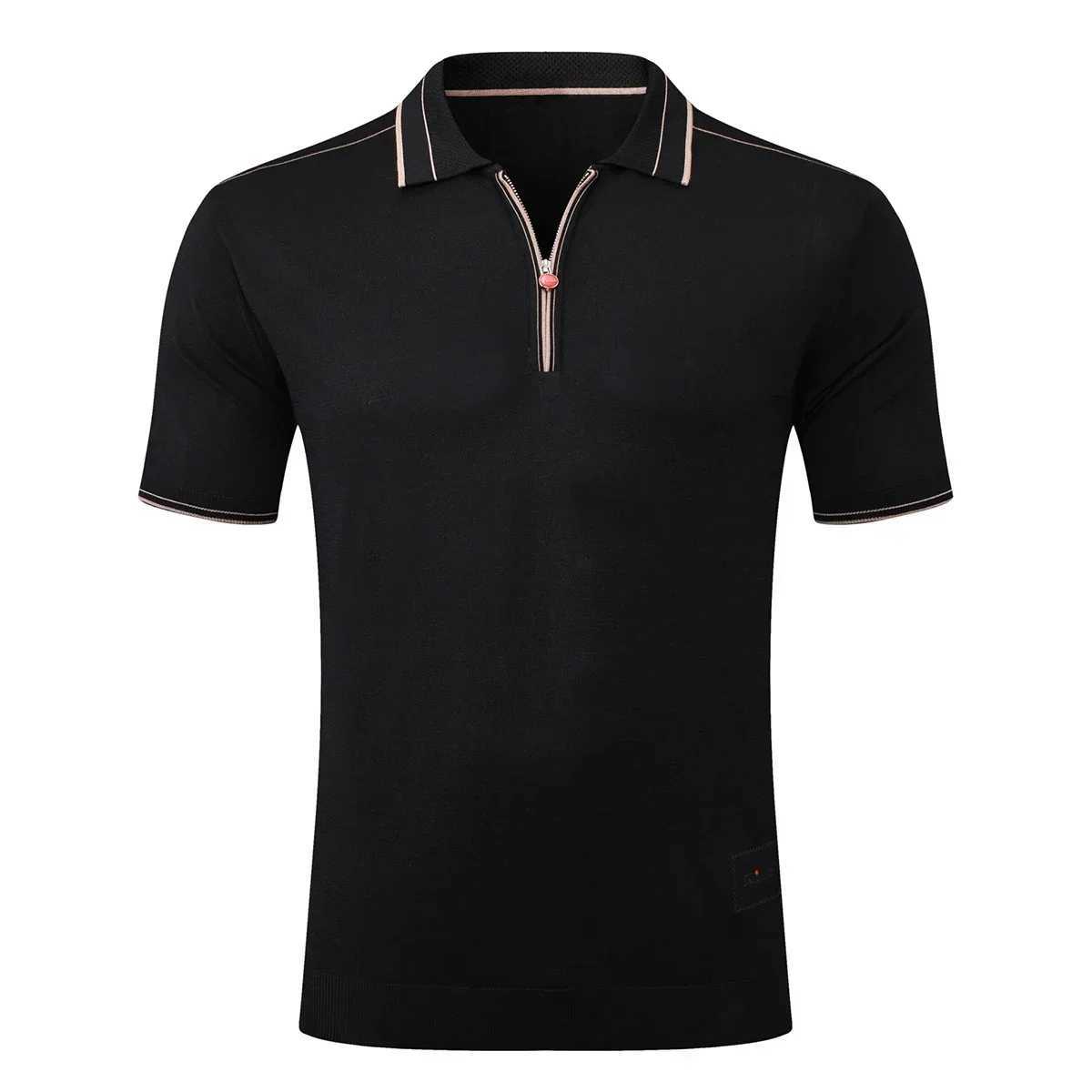 BLSK CPRT polo shirt silk mens 2025 new straight elastic short sleeved thin outdoor breathable large size M-5XL W250414