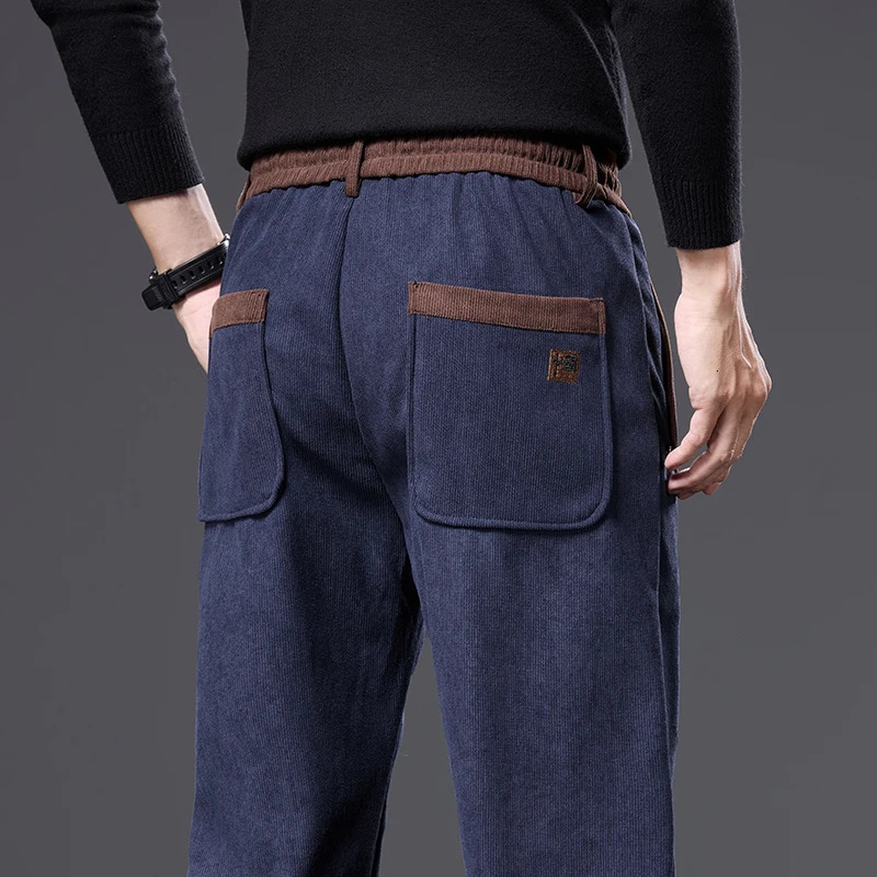 Autumn Winter Mens Corduroy Pants Classic Drawstring Elastic Waist Thick Outdoors Work Trousers Male Plus Size 5XL 251112
