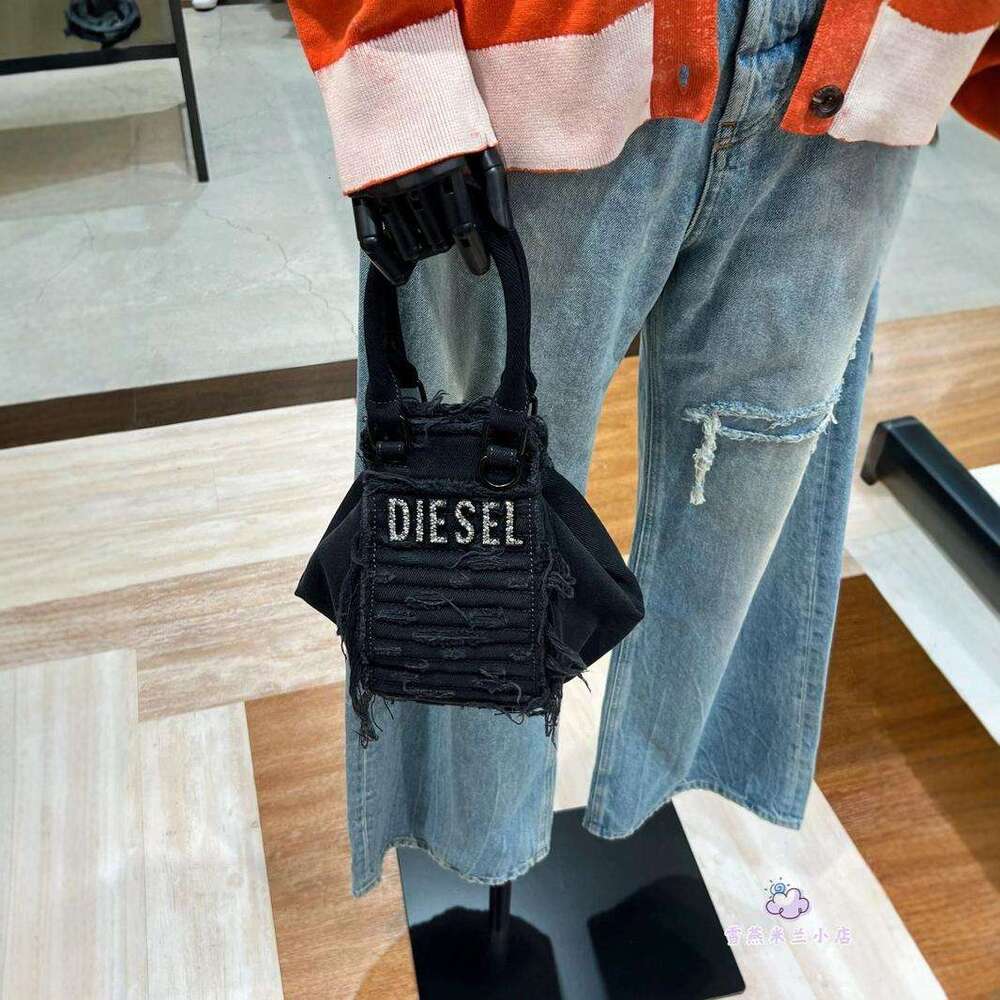 Women's Bags New denim embroidered letter handbag for women with high looks, single shoulder tassel bag, niche tote