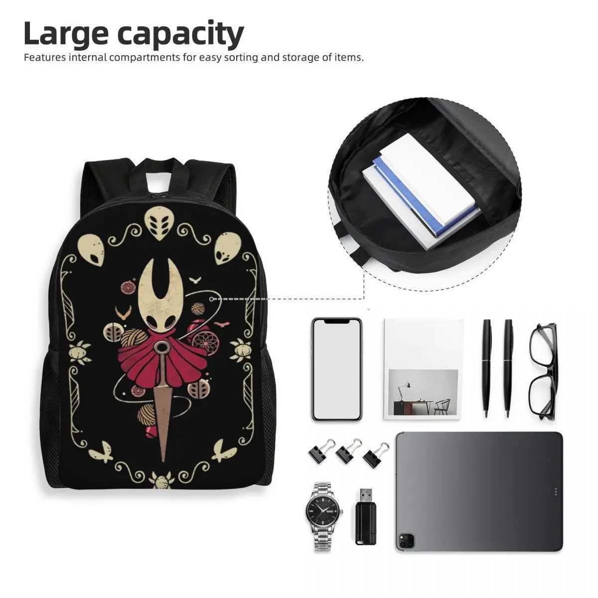 Hollow Knight Silksong Hornet Casual Backpack Sports Student Work Daypack for Men Women Laptop Canvas BagsW251113