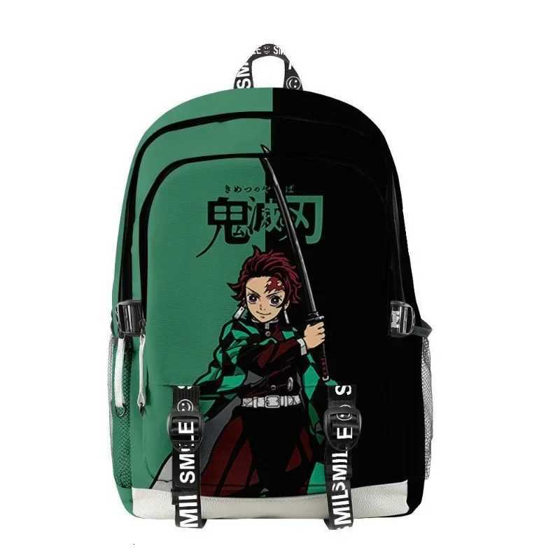 Anime Demon Slayers Backpack Kimetsu No Yaiba Cartoon Kawaii Nezuko Print 3D Schoolbag Large Capacity Student Sport Bag Kid GiftW251113