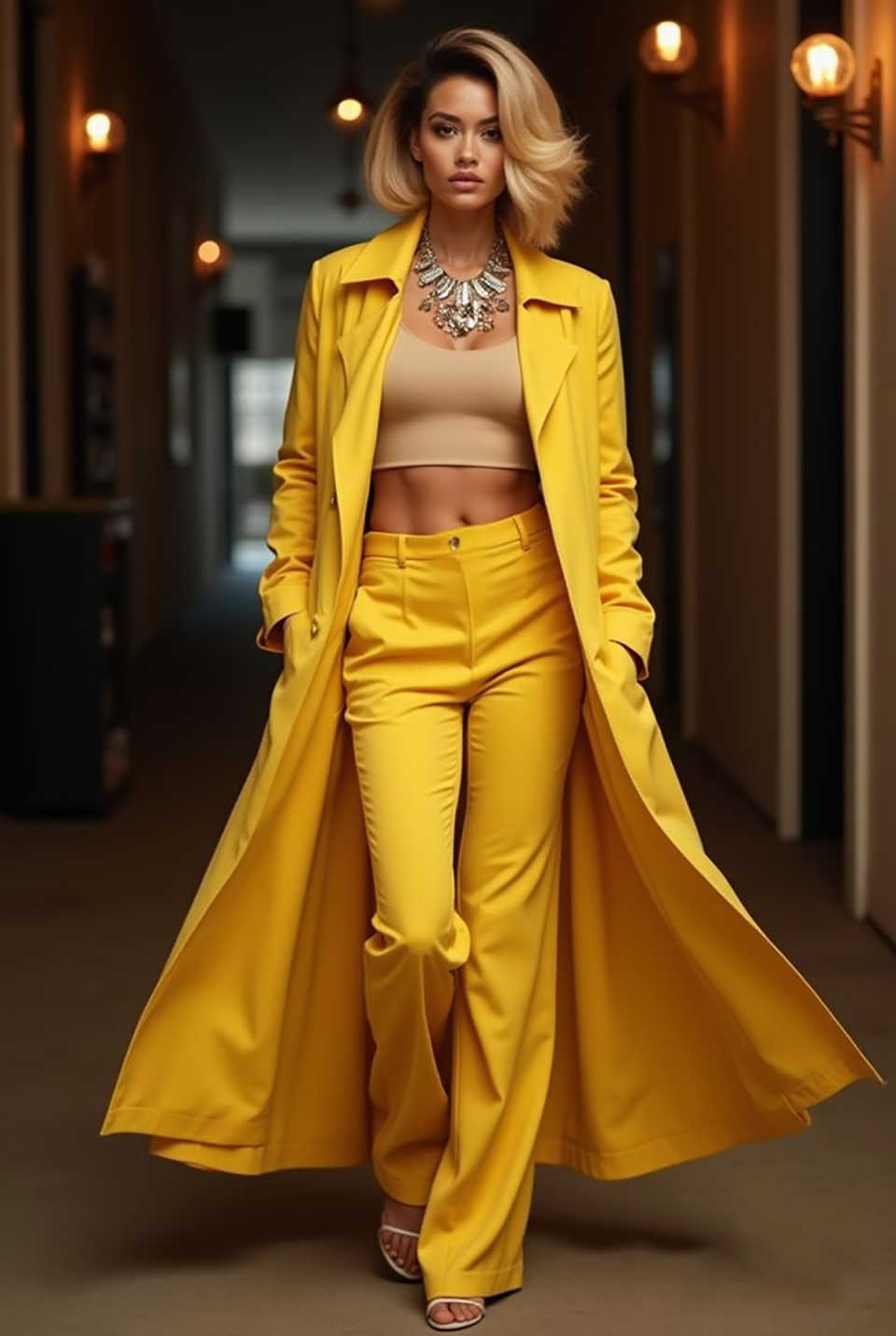 Cool Gold Women Long Jacket Suits Ladies Leisure Fashion Wear Prom Birthday Party Customized Blazer Sets 2 Pieces