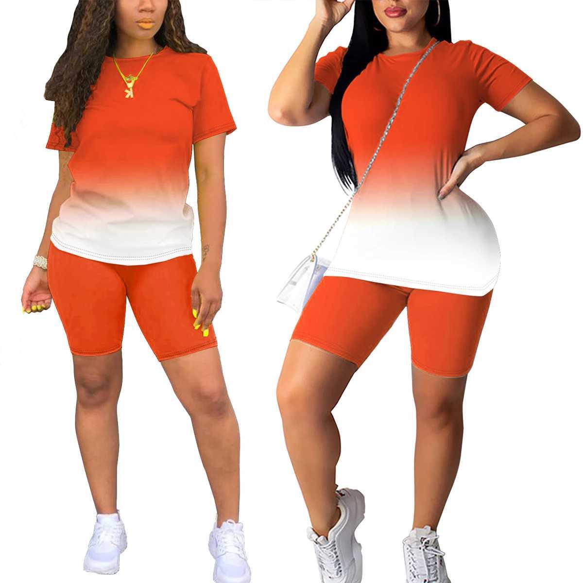 Two piece womens summer shorts set 2-piece jogging track and field setXJ250414