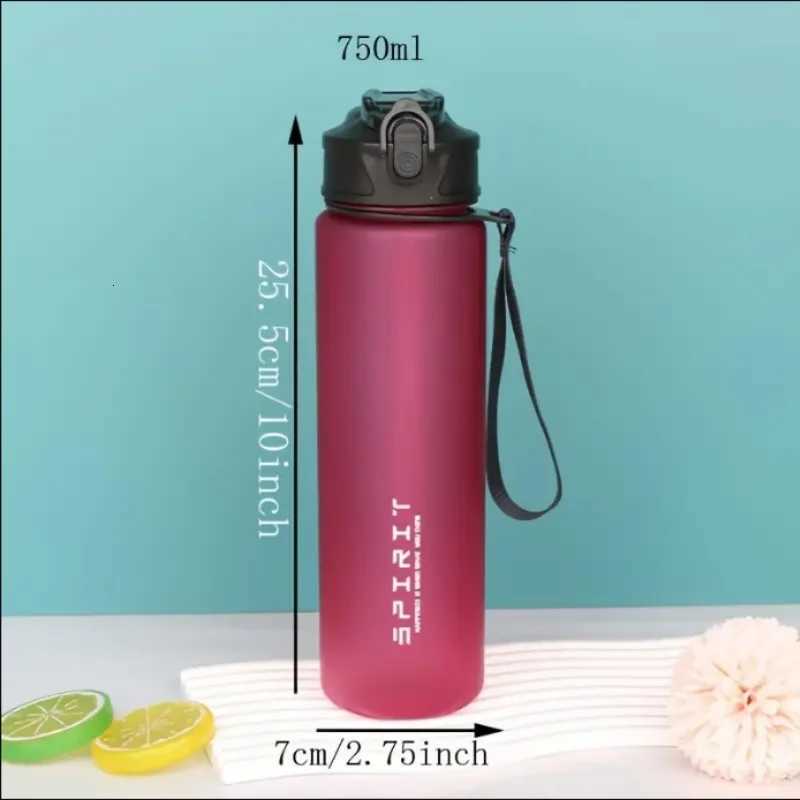 Large Capacity Grinkwell Frosted Sports Water Bottle-LeakproofBPA-Free PC with Silicone Straw Carrying Rope C251114