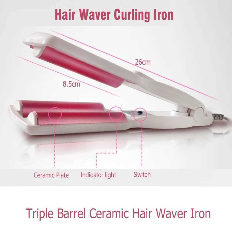 Ceramic Wave Hair Curling Iron Ceramic Triple Barrel Hair Curler Irons Roller Curl Wand Waver Styling Tools Hair StylerT251114