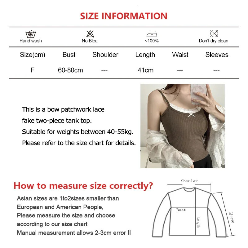 Womens summer casual vacation twopiece bow vest patch work contrast color lace knit sweet shoulder backless crop top 250414Z