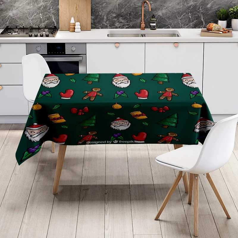 Christmas Christmas Tablecloth Snowman Print Holiday Decor Home Decoration New Year Party Xmas Table Cover Christmas Festive Table Linens Y251113