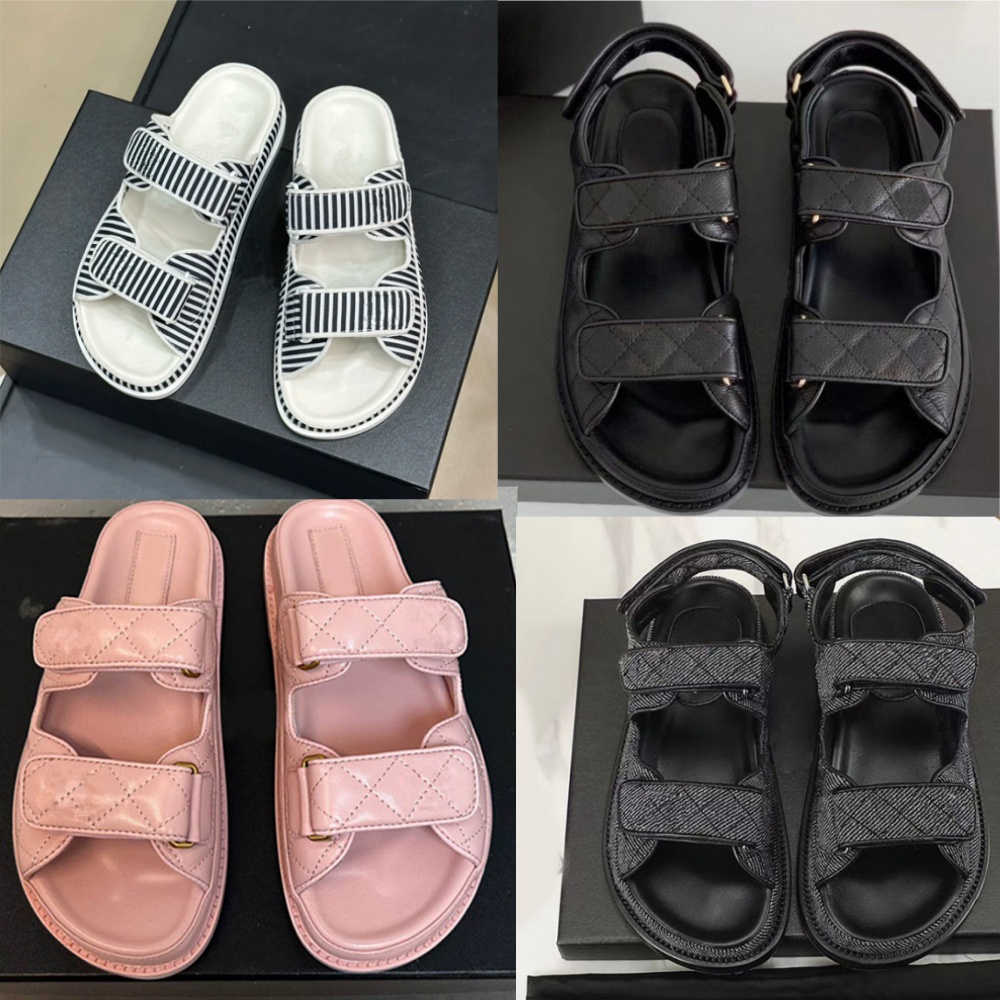 Designer Shoes Top Quality Brand High Quality New Fashion Slippers Women S Sandals Sliding Platform Beach Leisure Outdoor Lace Box Shoes