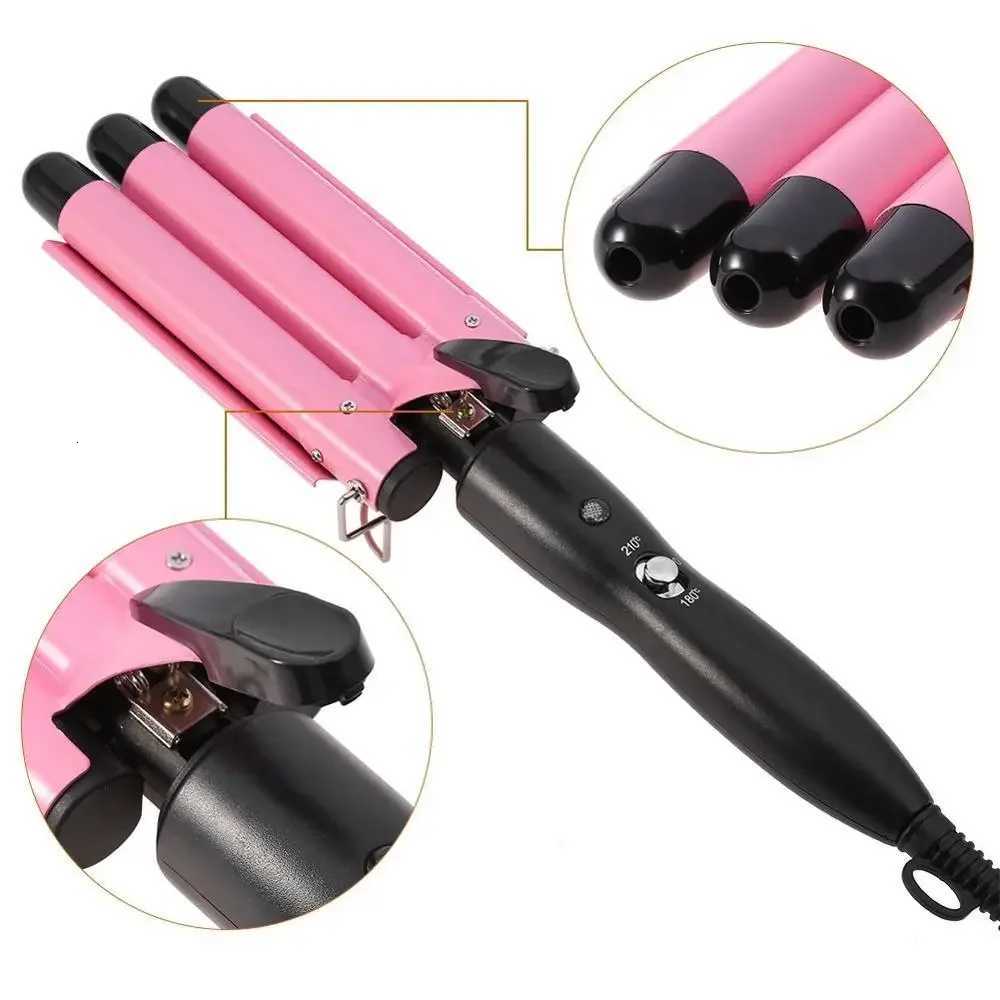 Professional Curling Ceramic Hair Curler Wave Waver Styling Tools Styler Wand Three Barrel Hair Curler Irons AutomaticT251114
