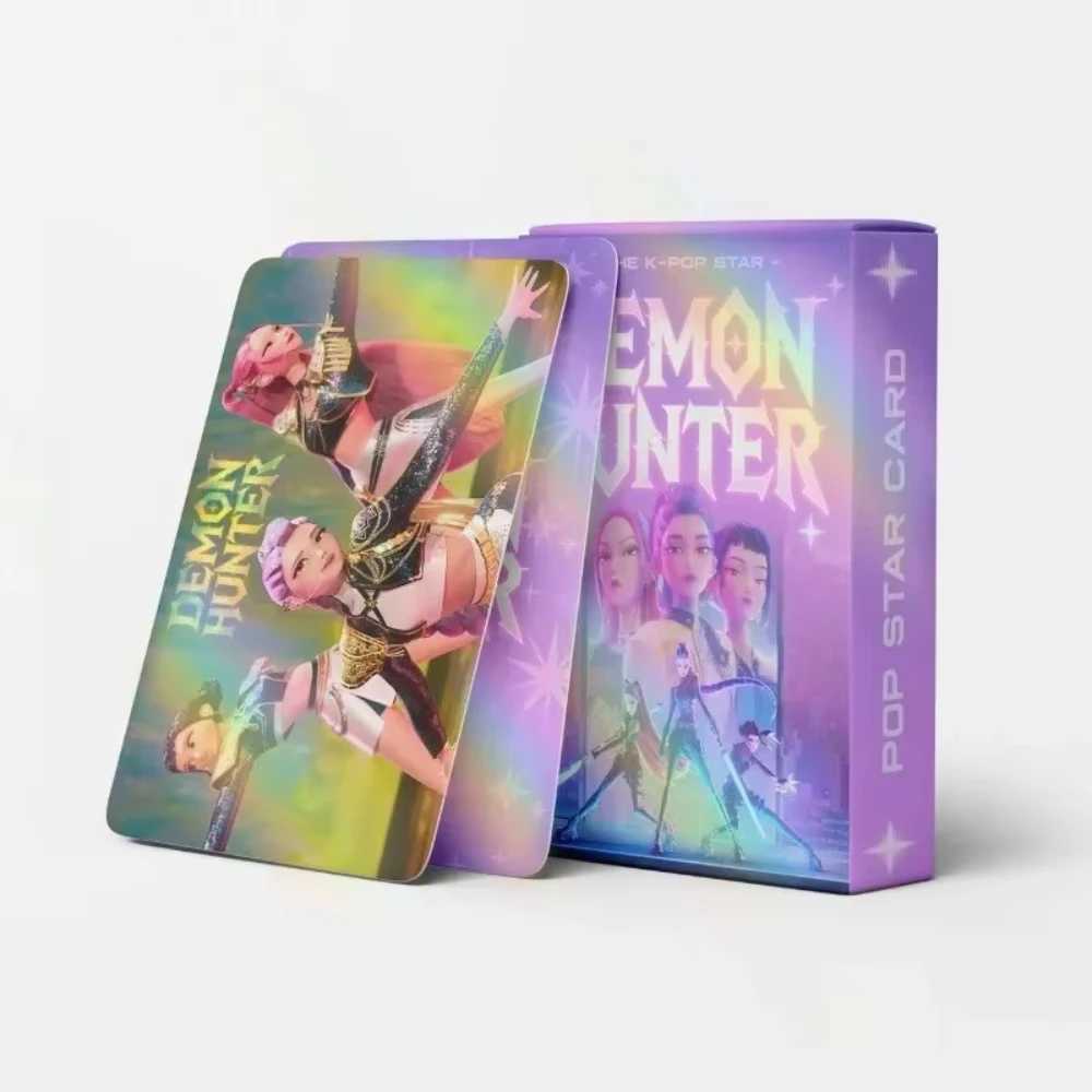 55pcs Kpop Demon Hunter Laser Card Anime Animation Surrounding Students Fashion Collect Cards Gifts Festival Party Gifts C251114