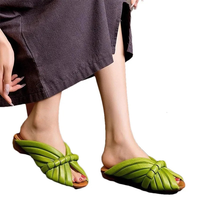 Women Flats Slippers Fashion Casual Shoes Summer 2025 Woman Flip Flops Walking Home Slides Chaussures Femme 250411