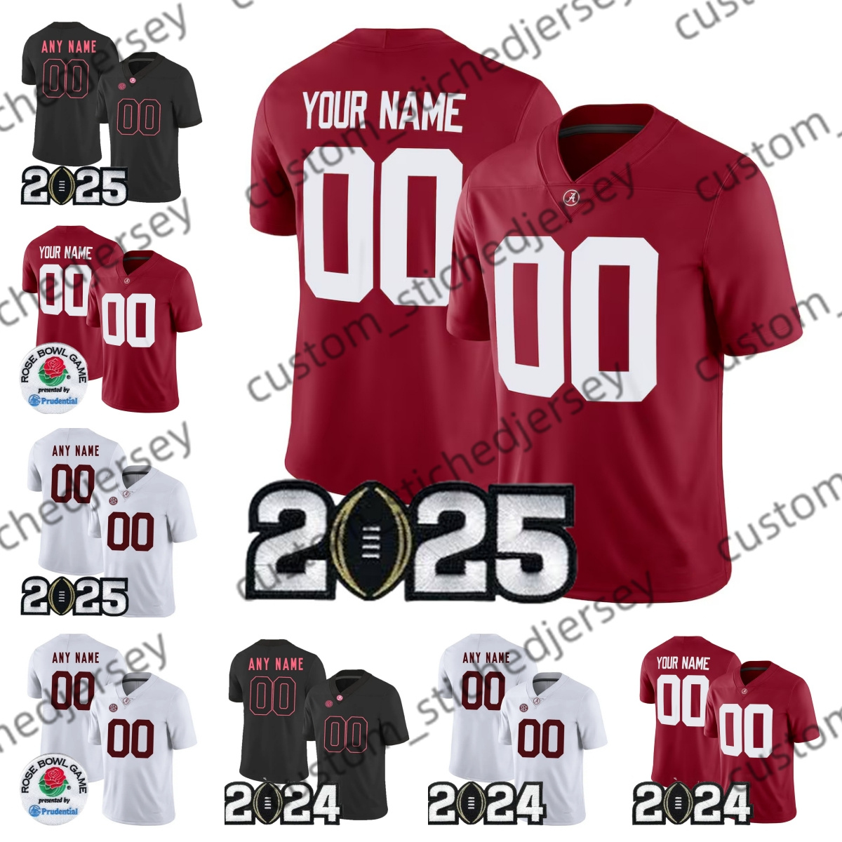 2025 American College Football Wear Derrick Henry Alabama Crimson Tide Football Jersey Tua Tagovailoa Julio Jones Jaylen Waddle Calvin Ridley Jalen allsize