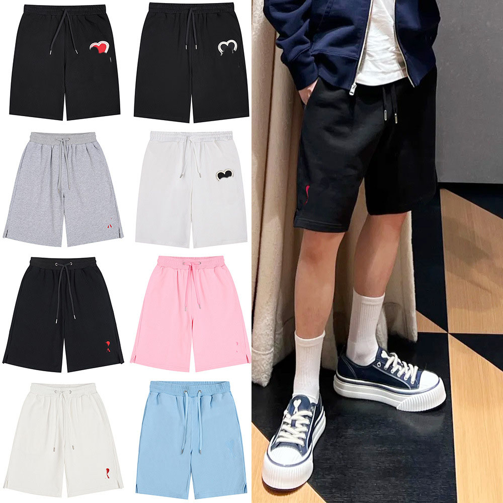 Men's Shorts Designer shorts Men's and women's matching summer new loose straight leg embroidered love casual shorts