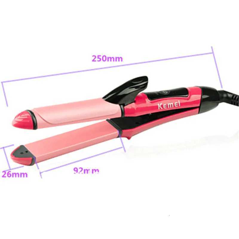 2 In 1 Electic Hair Curl Iron Ceramic Straightener Wave Flat Wand Styling Roller Straighter Hairstyling LCD Curler Tongs CrimpleT251114