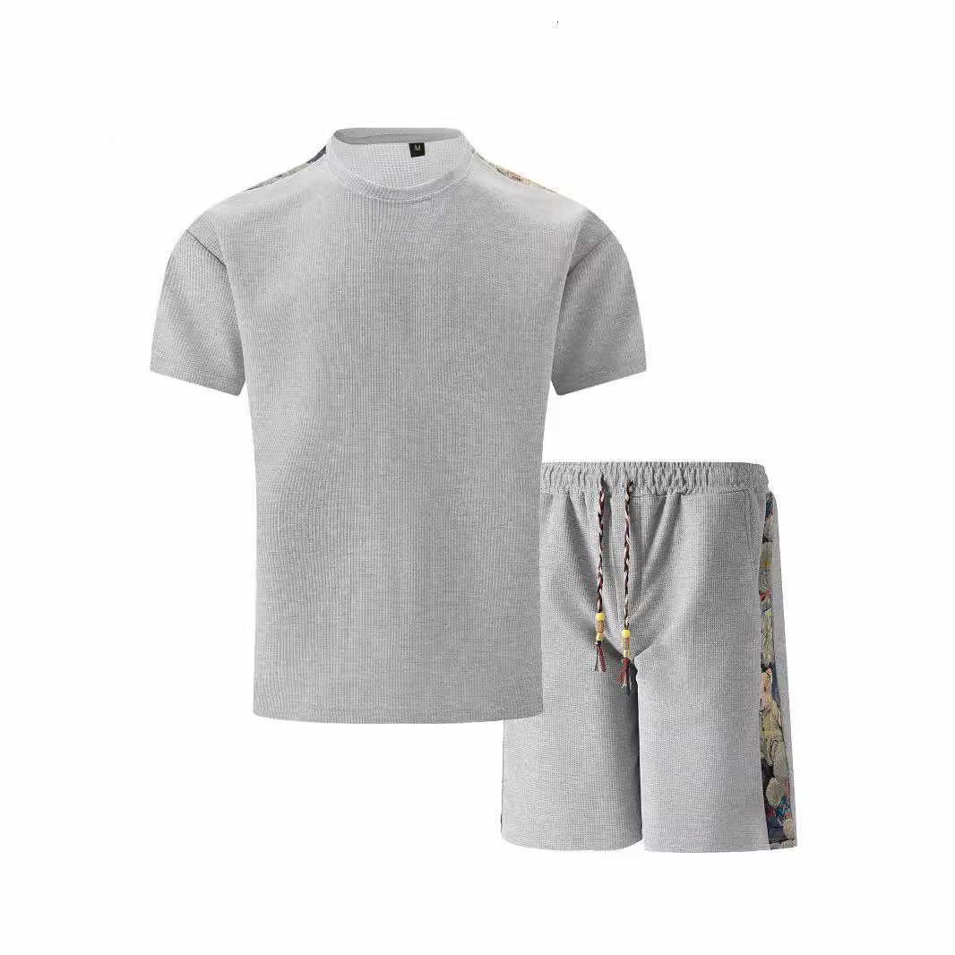 2025 youth fashion slim fit shorts short sleeved men's summer high-end casual suit