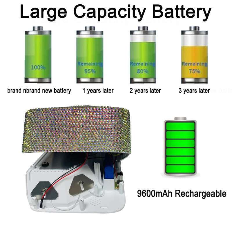 Cute Heart Design Manicure Pedicure Hine LCD Touch Screen Cordless Power Storage Cure UV LED Nail Lamp With Rhies