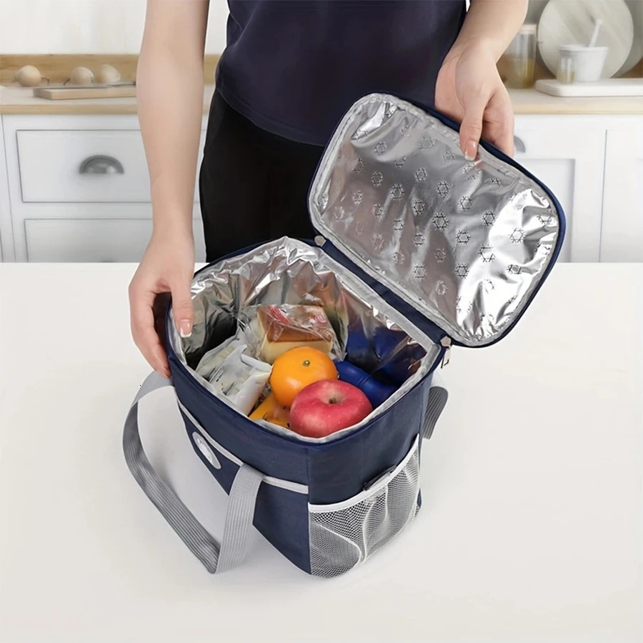 Insulated Lunch BagReusable Freezer Cooler BagOffice School Picnic BeachAdjustable Shoulder StrapSuitable for Kids/Adults 250407