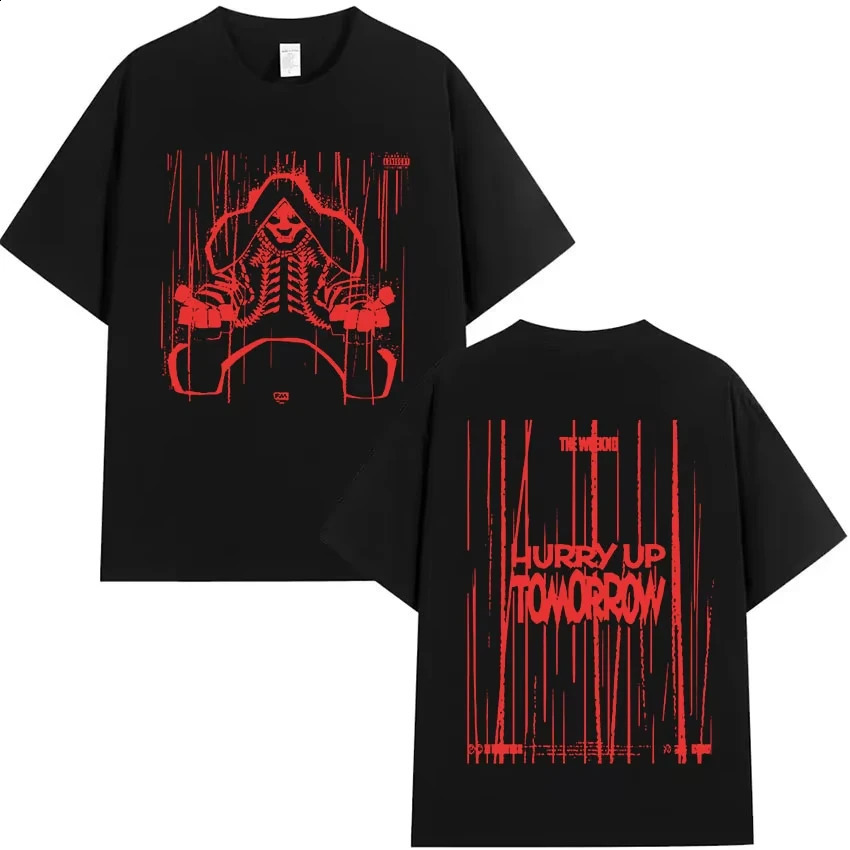 Hurry up tomorrow weekend tour 2025 album Tshirt mens hiphop gothic retro cotton short sleeved streetwear 250408