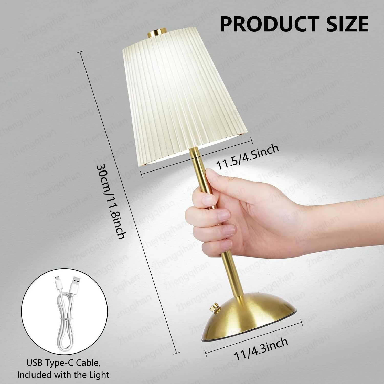 LED Table Lamp Touch Sensor Rechargeable Desktop Night Light Wireless Reading Lamp For Restaurant Hotel Bar Bedroom Decor Light M251114