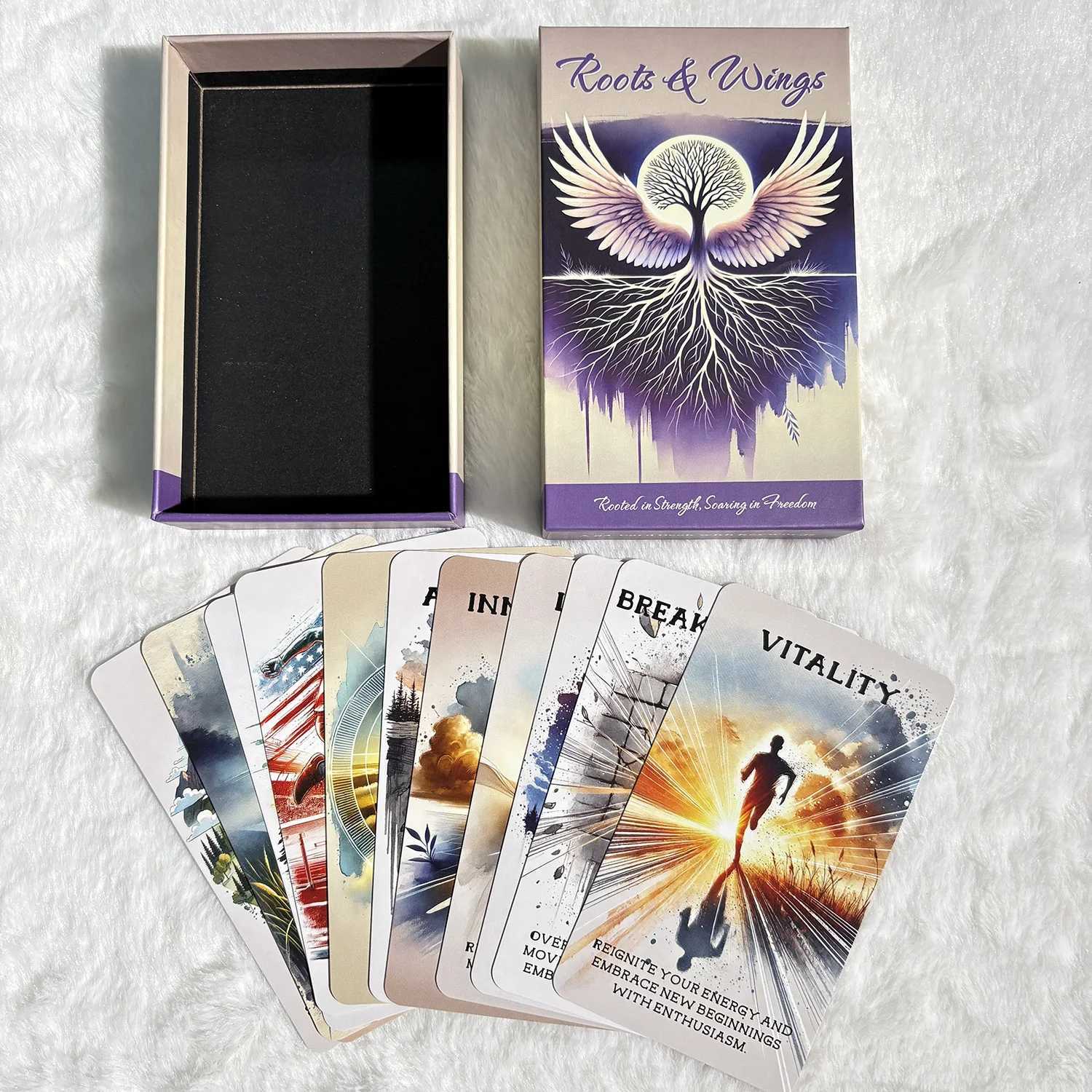 Roots and Wings Oracle Cards Self Discovery Tarot Deck Inner Strength English Version with Meaning on The Cards 54-Cards C251114