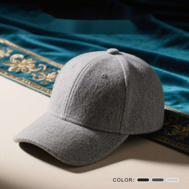 simple and stylish autumn and winter velvet duckbill cap warm hat big head circumference sun shading baseball cap