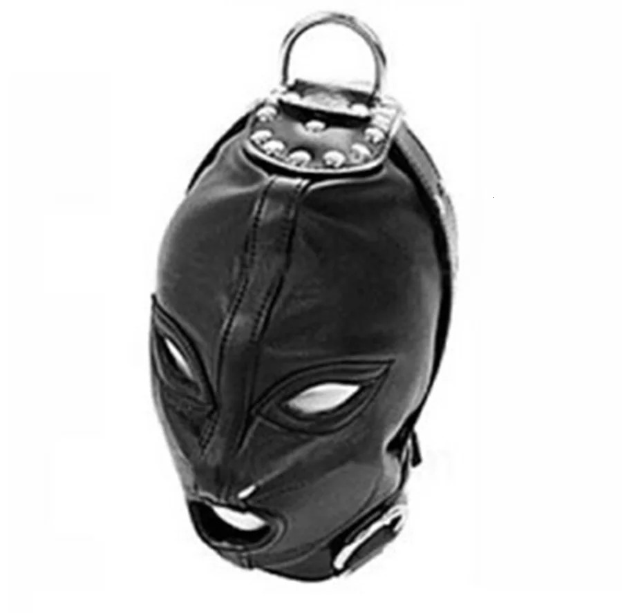 SM Leather Padded Hood BlindfoldHead Harness Mask Gag BDSM Bondage Sex Toys For Couples Accessories 250410